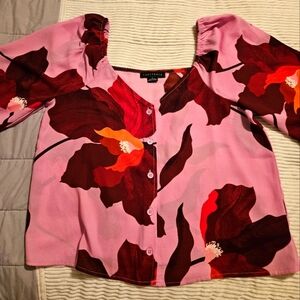 Sanctuary Pink Floral Women's Top. Size Small